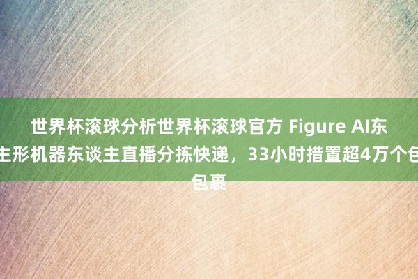 世界杯滚球分析世界杯滚球官方 Figure AI东谈主形机器东谈主直播分拣快递，33小时措置超4万个包裹