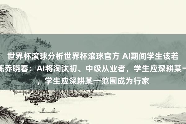 世界杯滚球分析世界杯滚球官方 AI期间学生该若何办？北大教练乔晓春：AI将淘汰初、中级从业者，学生应深耕某一范围成为行家