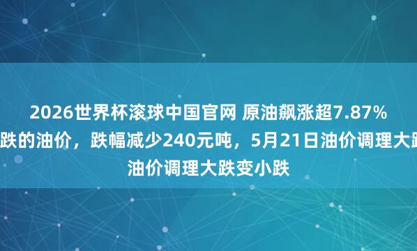 2026世界杯滚球中国官网 原油飙涨超7.87%！5月大跌的油价，跌幅减少240元吨，5月21日油价调理大跌变小跌
