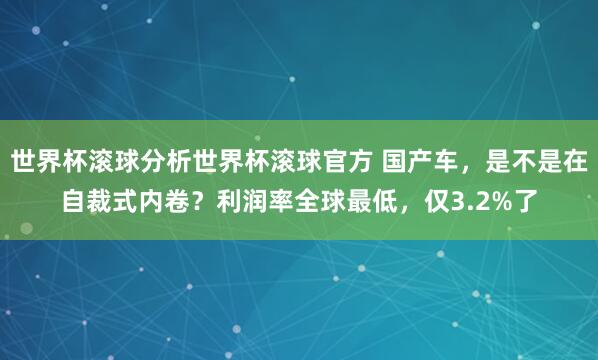 世界杯滚球分析世界杯滚球官方 国产车，是不是在自裁式内卷？利润率全球最低，仅3.2%了
