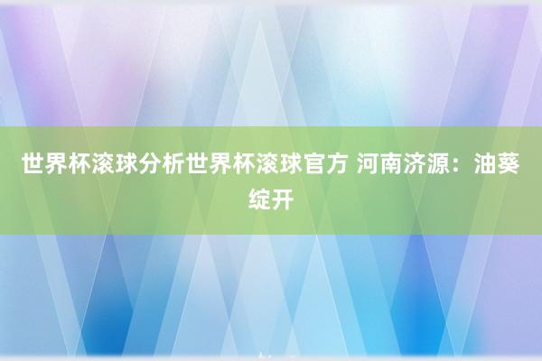 世界杯滚球分析世界杯滚球官方 河南济源：油葵绽开